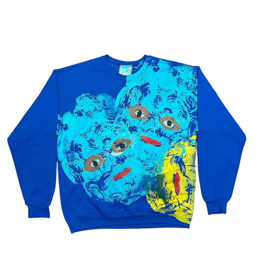 Plastered Face 1/1 Blue Sweater (Size L)