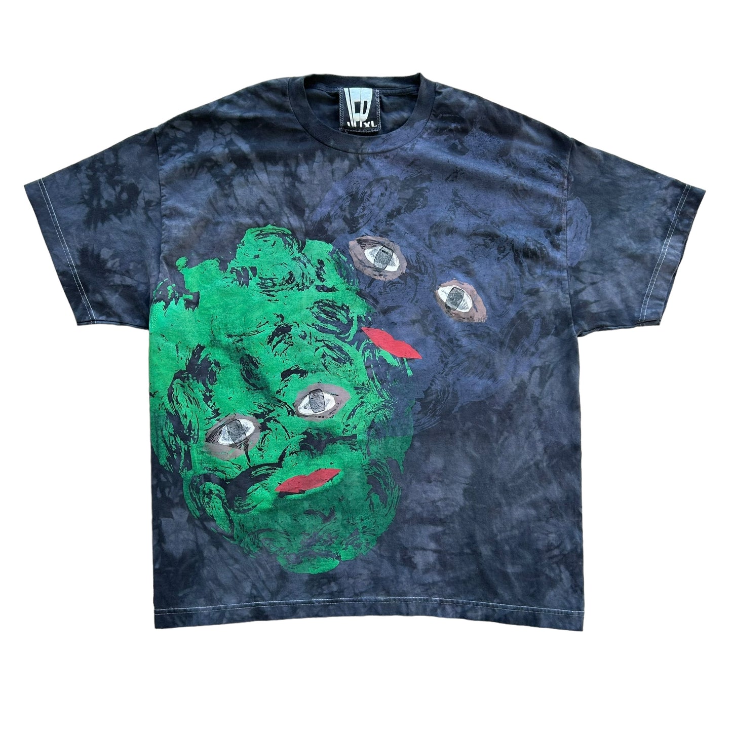 Plastered Face 1/1 Black Dyed TShirt (Size L)