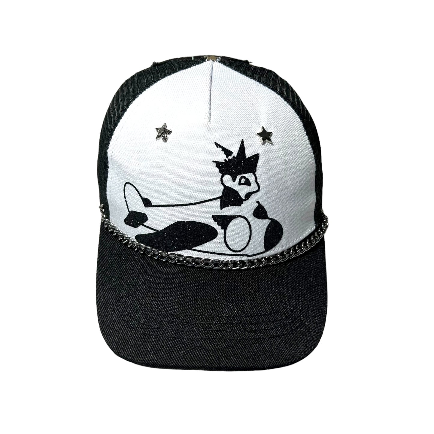 1/1 Cartoon Airplane Trucker Hat Star Chain