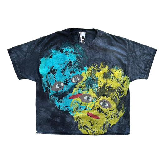 Plastered Face 1/1 Black Dyed T-shirt (Size L)