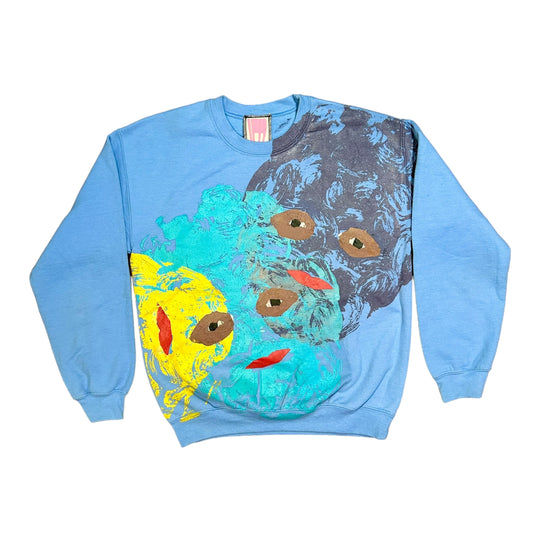 Plastered Face 1/1 Light Blue Sweater (Size M)