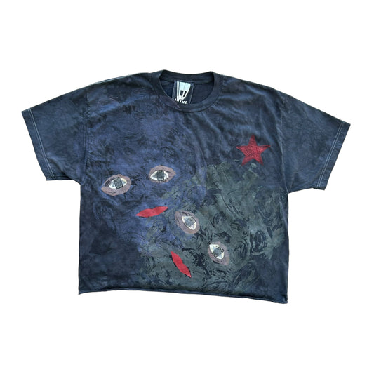 Plastered Face 1/1 Black Dyed T-shirt (Size L)