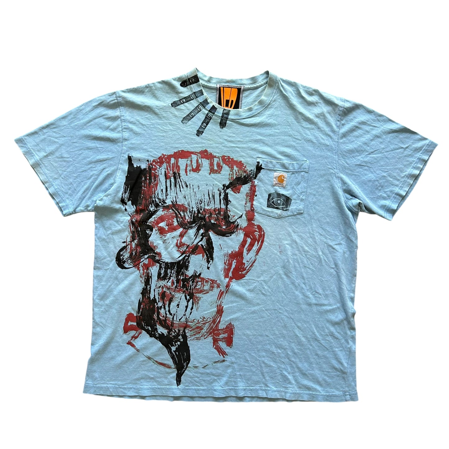 Skelly/ Frankenstein 1/1 Baby Blue Tee (Size XL)