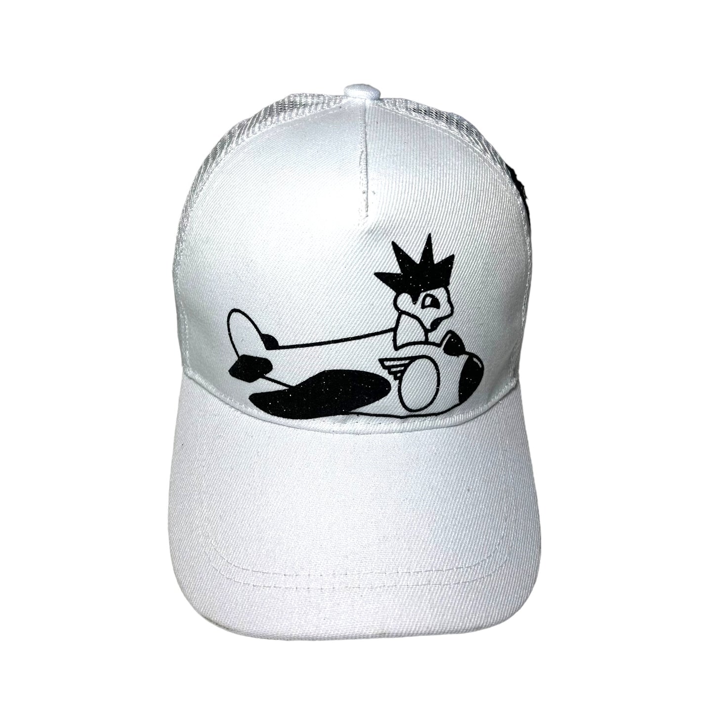 Cartoon Airplane Trucker Hat White