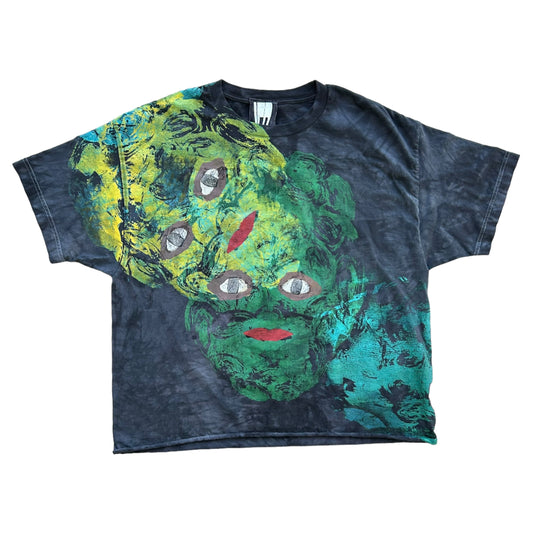 Plastered Face 1/1 Black Dyed TShirt (Size L)