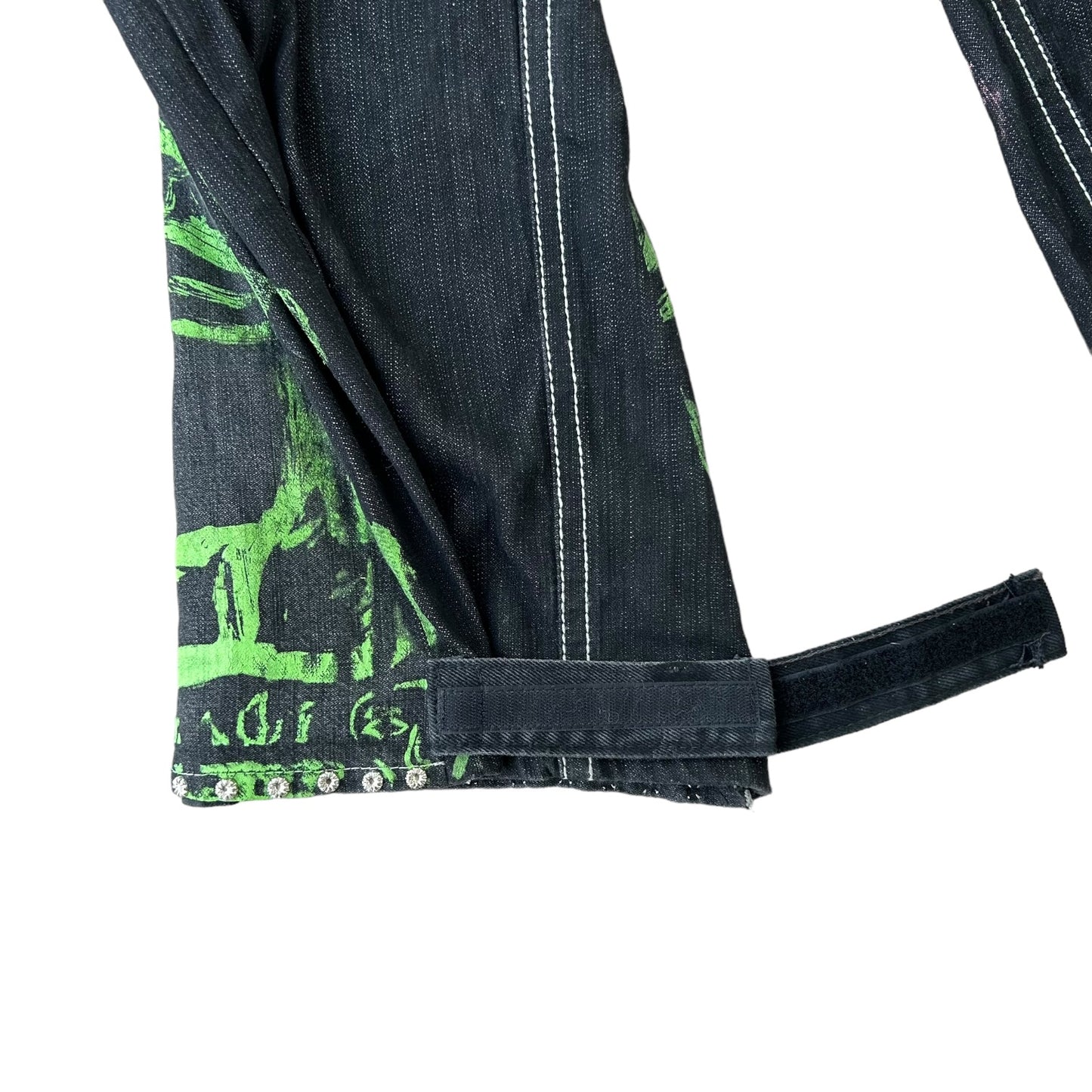 Swamp Tech studded out Gator denim flares