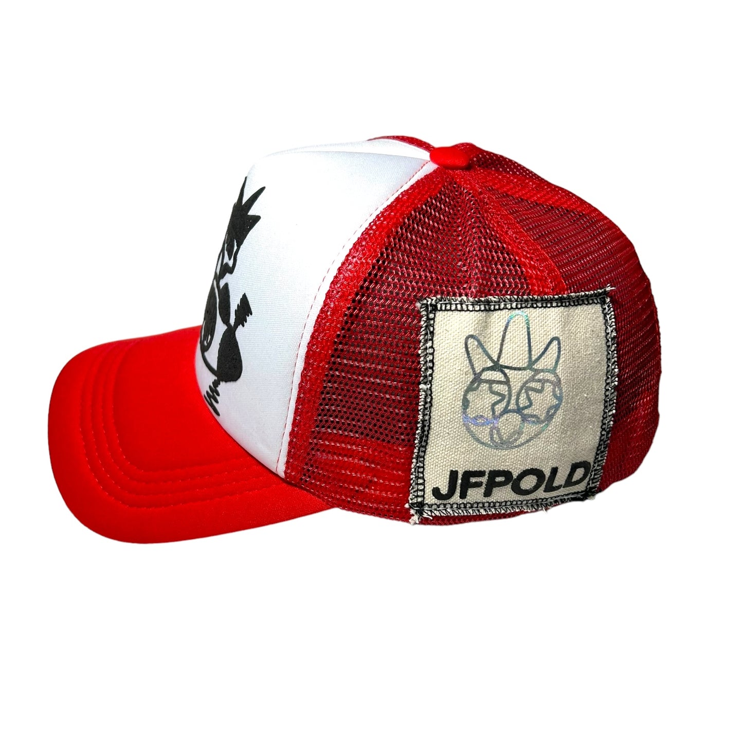 1/1 Cartoon Airplane Trucker Hat Puffy Print Red