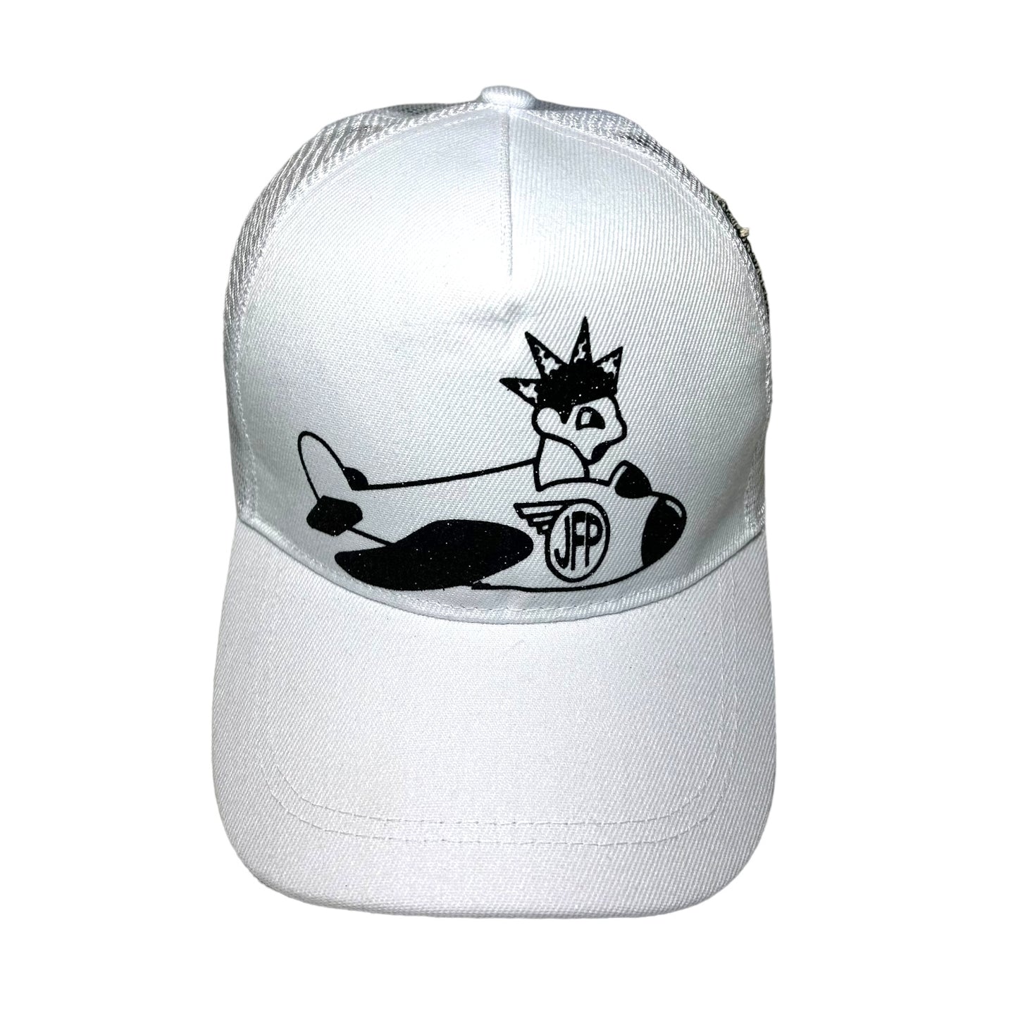 Cartoon Airplane Trucker Hat White